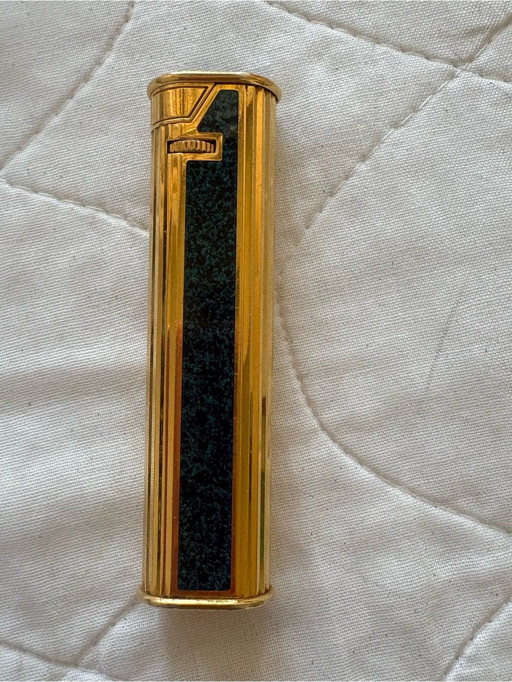 Vintage Dunhill Gold and Blue Slim Lighter